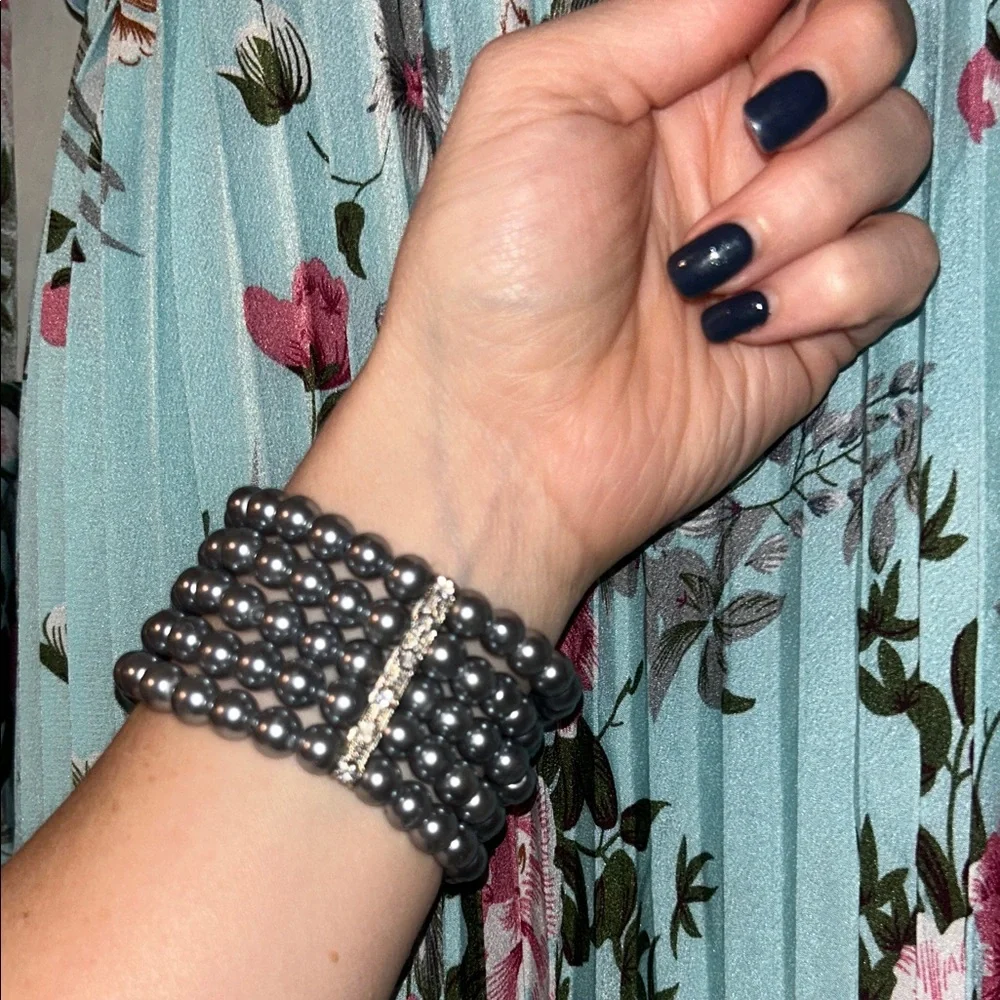 Source Unknown Gray/Blue Beaded Women's Watch